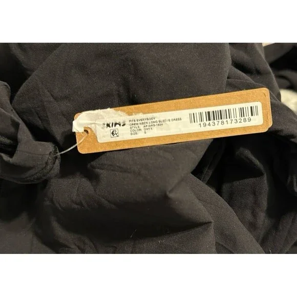 SKIMS Fits Everybody Crew Neck Long Sleeve Dress | Onyx | Size small nwt - Picture 4 of 4